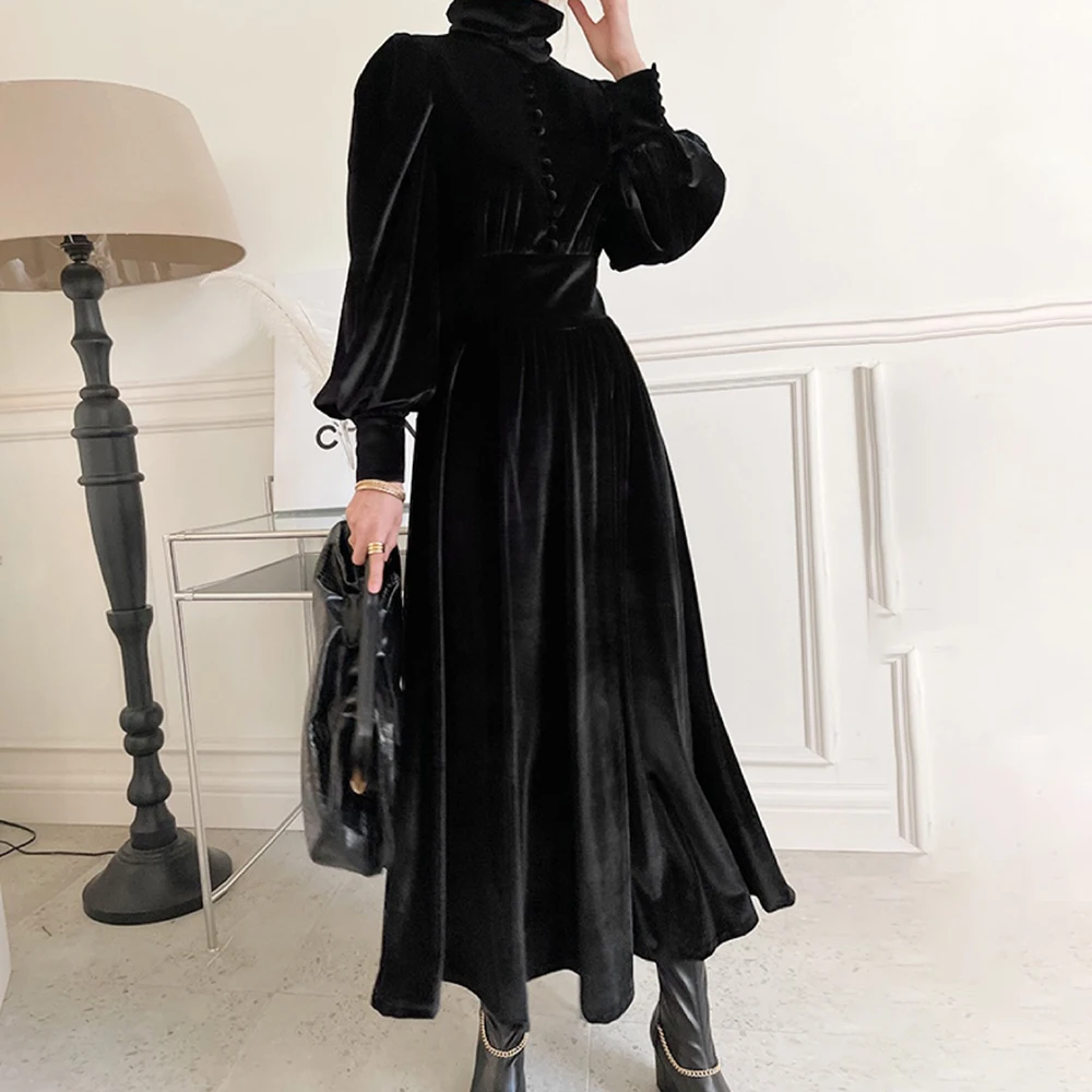 2021 Korean Fashion Womens Dress Solid Color Velvet Temperament Retro Elegant Turtleneck Dress Long Sleeve High Waist Women
2021 Korean Fashion Womens Dress Solid Color Velvet Temperament Retro Elegant Turtleneck Dress Long Sleeve High Waist Women