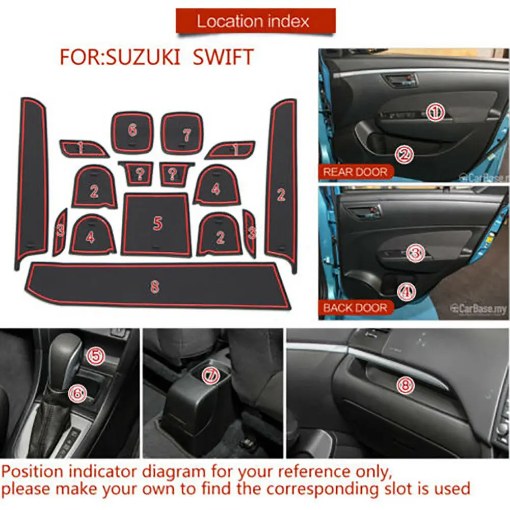16Pcs Luminous Anti-Slip Rubber Gate Cup Door Groove Slot Mats Replacement For Suzuki Bitare 2015-17
16Pcs Luminous Anti-Slip Rubber Gate Cup Door Groove Slot Mats Replacement For Suzuki Bitare 2015-17