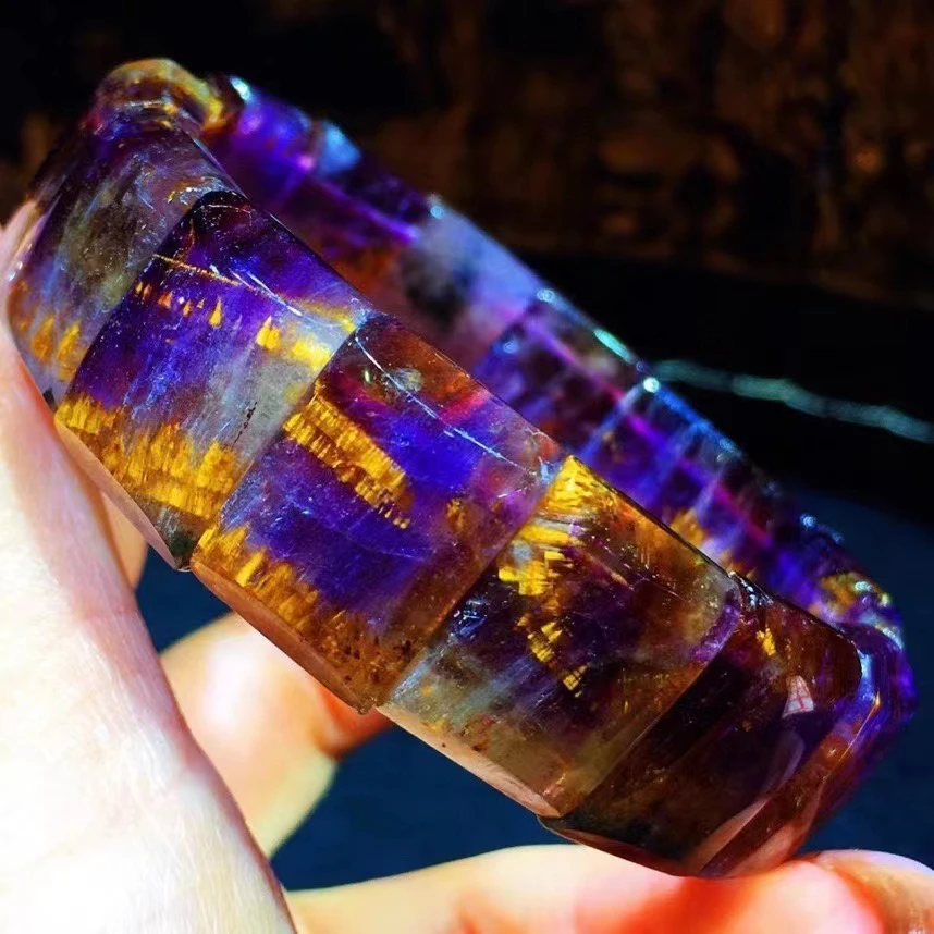 Natural Cacoxenite Purple Auralite 23 Quartz Bracelet Bangle 18x13x6.8mm Rutilated Women Clear Beads AAAAAA
Natural Cacoxenite Purple Auralite 23 Quartz Bracelet Bangle 18x13x6.8mm Rutilated Women Clear Beads AAAAAA