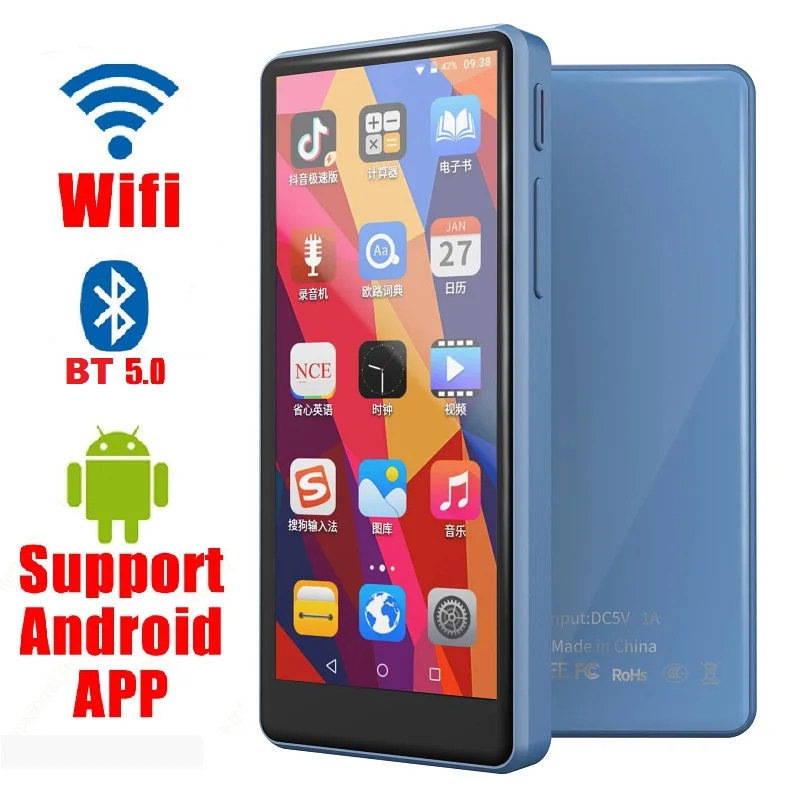 2021 M200 WiFi Android MP4 плеер Bluetooth5.0 полный сенсорный экран 3 5 дюймов 16 Гб аудио с