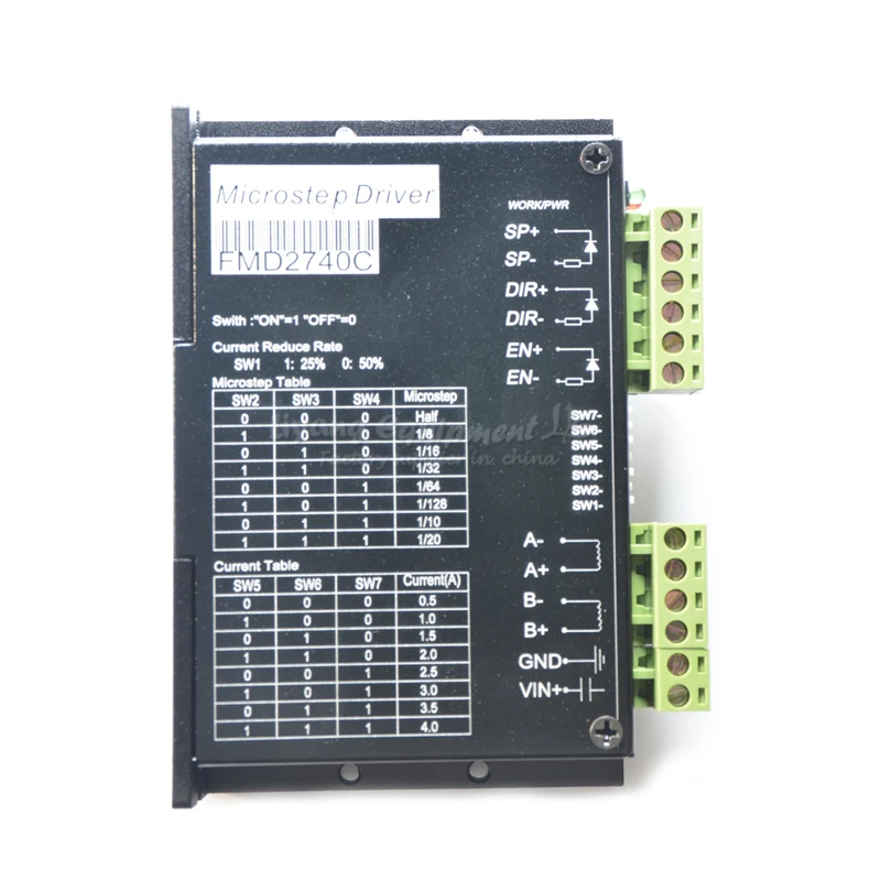 NEW 2020 2 Phase Stepper Motor Driver 4A 15KHZ 128 Subdivision FMD2740C CNC Engracing Machine Stepping Driver
NEW 2020 2 Phase Stepper Motor Driver 4A 15KHZ 128 Subdivision FMD2740C CNC Engracing Machine Stepping Driver