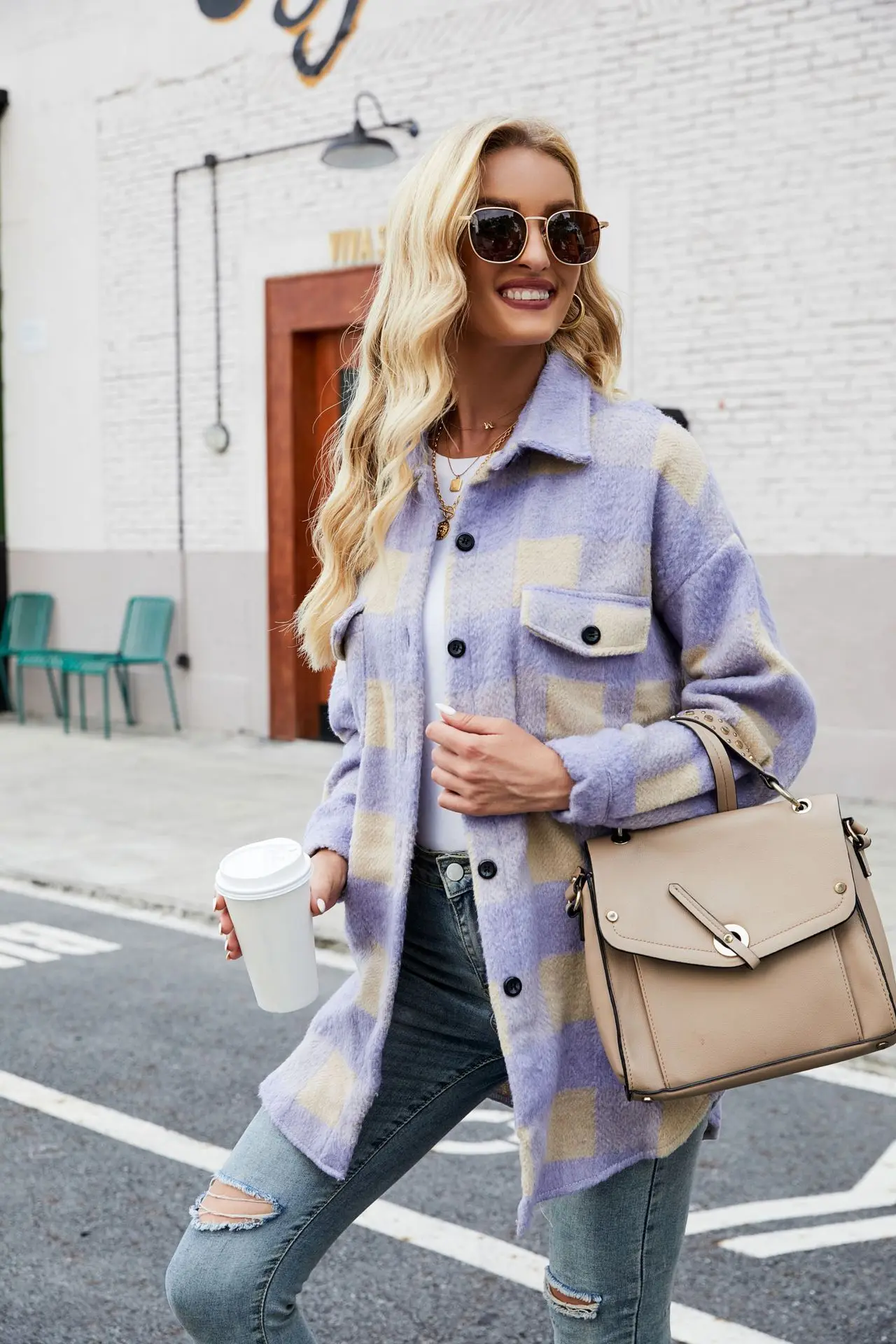 Jackets for Women Fashion Brushed Woolen Coat Single-breasted Lapel Long-sleeved Plaid Cardigan Shirt Clothes for Women Coats
Jackets for Women Fashion Brushed Woolen Coat Single-breasted Lapel Long-sleeved Plaid Cardigan Shirt Clothes for Women Coats