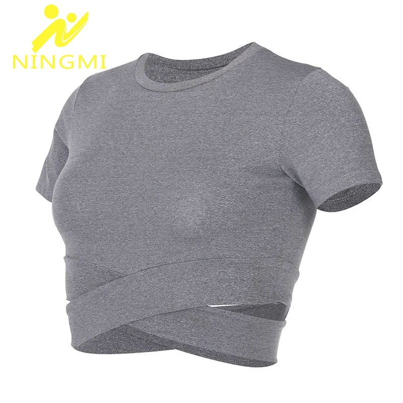 NINGMI Women Tight Yoga Shirts Solid Color Breathable Short Sleeve Cropped Sports Top Gym Fitness Runing Workout Vest Sportswear
NINGMI Women Tight Yoga Shirts Solid Color Breathable Short Sleeve Cropped Sports Top Gym Fitness Runing Workout Vest Sportswear
