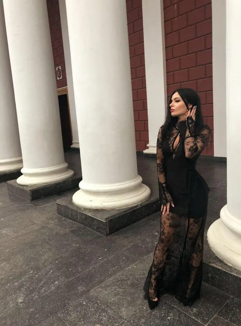 2 Piece Design Evening Dresses High Neck Long Sleeve Full Lace Mermaid Prom Dress Sexy Hollow Custom Made Robe De Soirée
2 Piece Design Evening Dresses High Neck Long Sleeve Full Lace Mermaid Prom Dress Sexy Hollow Custom Made Robe De Soirée