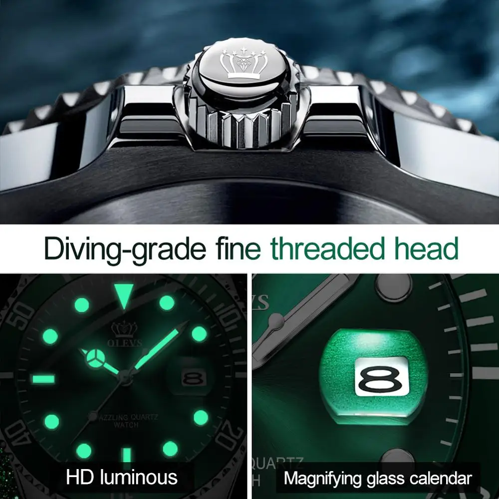 OLEVS Fashion Green / Black Business Men's Watch Quartz Luminous Hands Automatic Date Imported Waterproof Watch
OLEVS Fashion Green / Black Business Men's Watch Quartz Luminous Hands Automatic Date Imported Waterproof Watch