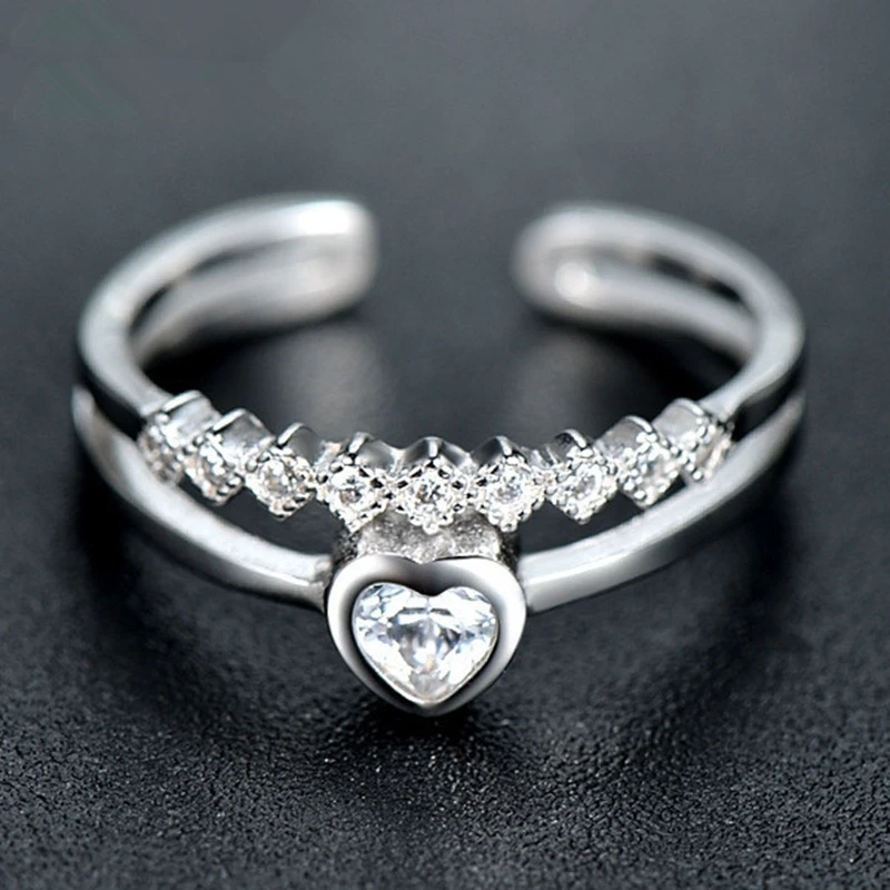 Zircon Fashion Adjuestable Size Luxury Love Heart Ring Silver Coating Charm Women Jewelry for Female Party Gifts
Zircon Fashion Adjuestable Size Luxury Love Heart Ring Silver Coating Charm Women Jewelry for Female Party Gifts