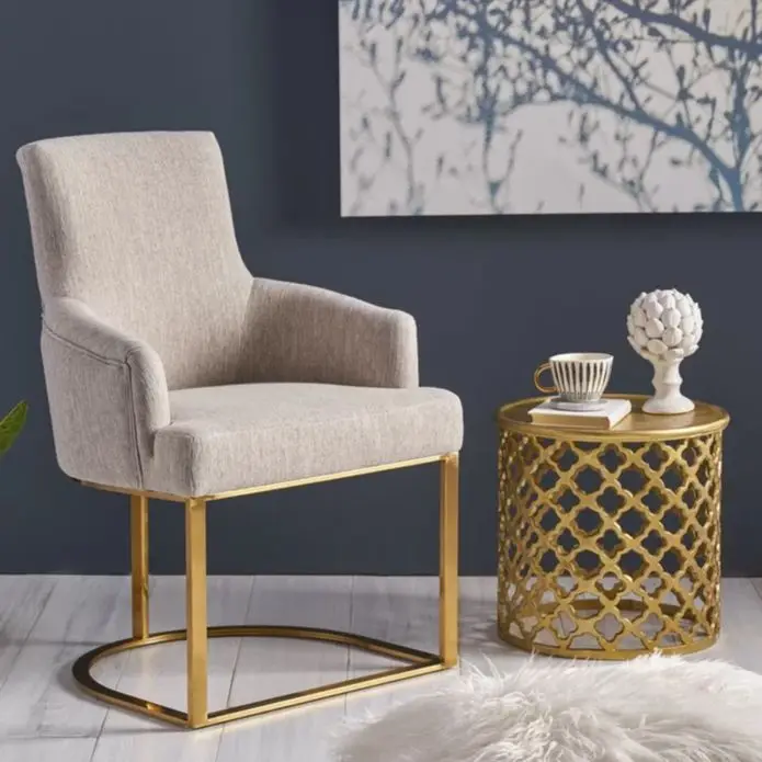 Modern Furniture Classic Style Metal Gold Legs Armchair Upholstered Dining Chair For Dining Room Restaurant
Modern Furniture Classic Style Metal Gold Legs Armchair Upholstered Dining Chair For Dining Room Restaurant