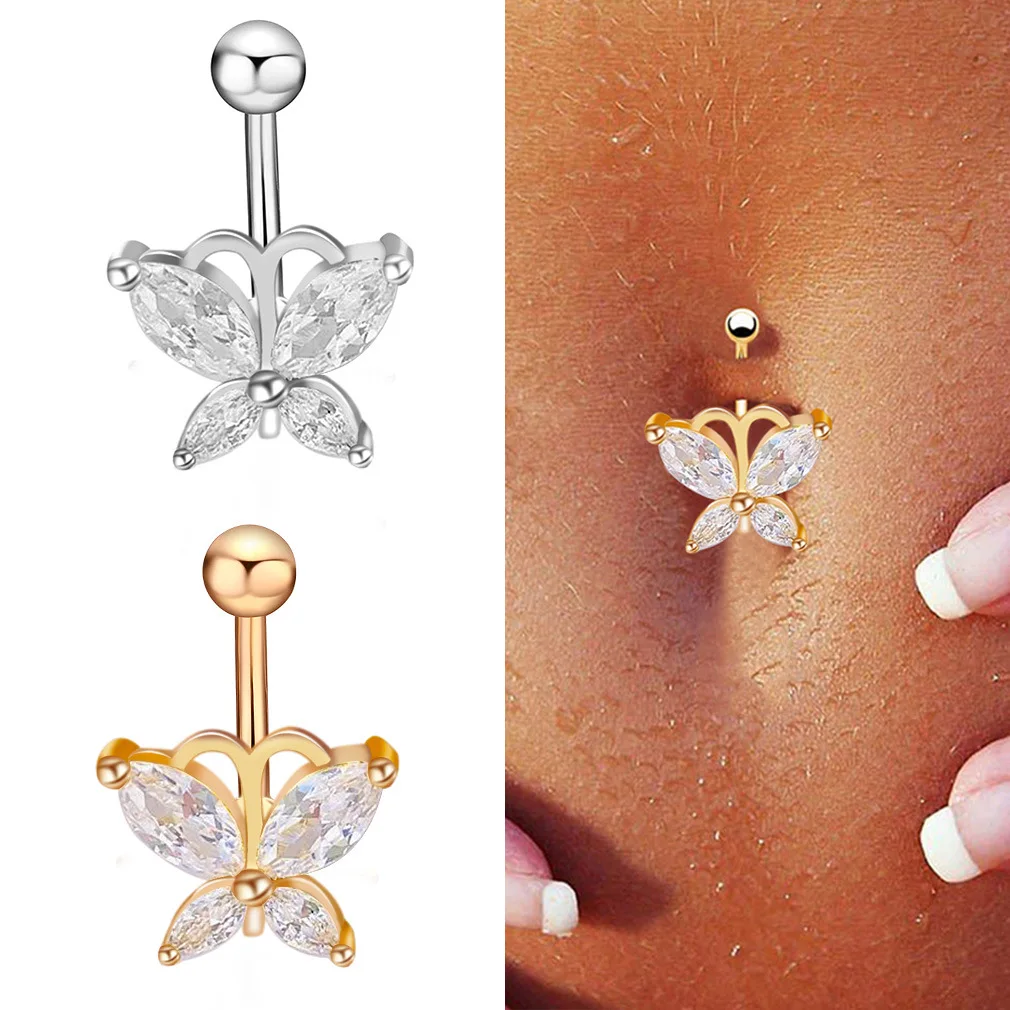 Sexy Dangling Butterfly Navel Belly Button Ring Oreja 14G Double Round Cubic Zirconia 316L Surgical Steel Belly Piercing Jewelry
Sexy Dangling Butterfly Navel Belly Button Ring Oreja 14G Double Round Cubic Zirconia 316L Surgical Steel Belly Piercing Jewelry