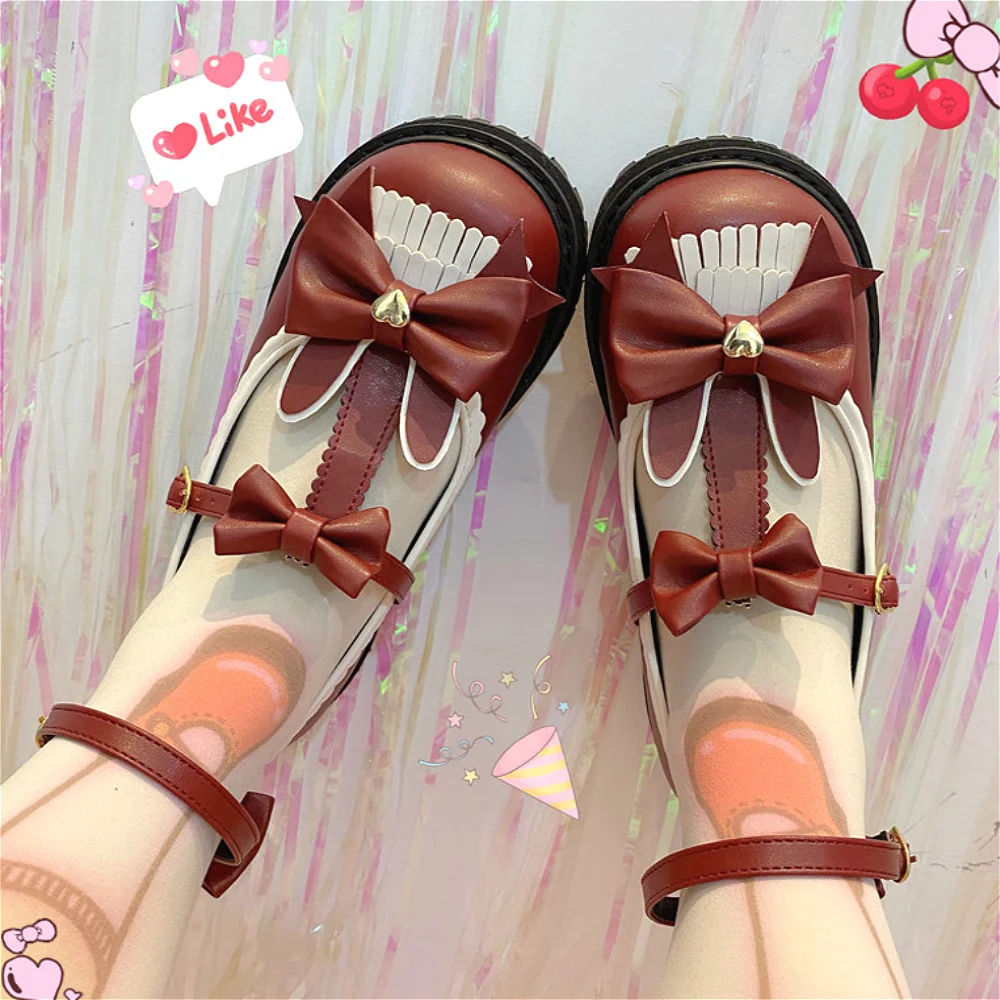 Japanese Gothic Anime Cosplay Lolita Shoe Vintage Round Head Platform Women's Shoes Cute Bowknot Rabbit Ears Student Gothic Loli
Japanese Gothic Anime Cosplay Lolita Shoe Vintage Round Head Platform Women's Shoes Cute Bowknot Rabbit Ears Student Gothic Loli
