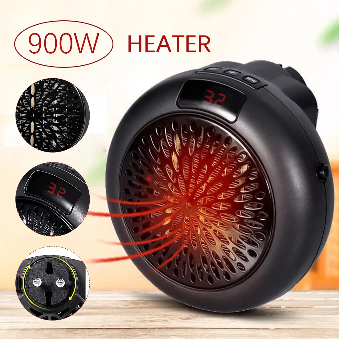 Электрический мини-обогреватель, портативный цифровой светодиодный экран, 1000 Вт
Электрический мини-обогреватель, портативный цифровой светодиодный экран, 1000 Вт