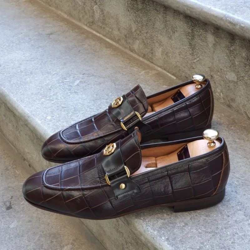 Men's Handmade Red-brown PU Classic Belt Buckle Metal Decoration Loafers Comfortable and Fashionable Business Casual 9KL009
Men's Handmade Red-brown PU Classic Belt Buckle Metal Decoration Loafers Comfortable and Fashionable Business Casual 9KL009