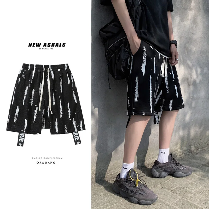 Unique Men Casual Shorts High Street Hip Hope Loose Striped Ribbons Summer Shorts for Male Korean Fashion Daily Baggy Clothing
Unique Men Casual Shorts High Street Hip Hope Loose Striped Ribbons Summer Shorts for Male Korean Fashion Daily Baggy Clothing