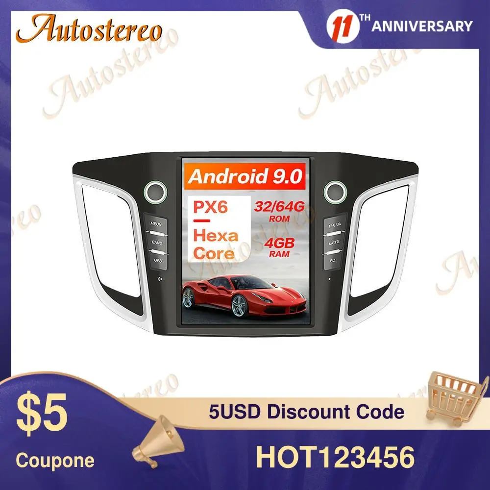 For Hyundai IX25 For Hyundai Creta 2014-2019 Tesla Style Android 9.0 Stereo Head Unit Multimedia Player Auto Radio Tape Recorder
For Hyundai IX25 For Hyundai Creta 2014-2019 Tesla Style Android 9.0 Stereo Head Unit Multimedia Player Auto Radio Tape Recorder