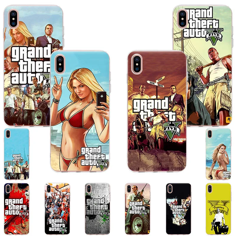 Чехол для телефона Grand Theft Auto GTA iPhone 12 11 Pro X XR XS Max SE2020 7 8 6 6s Plus 5s 12mini Мягкий