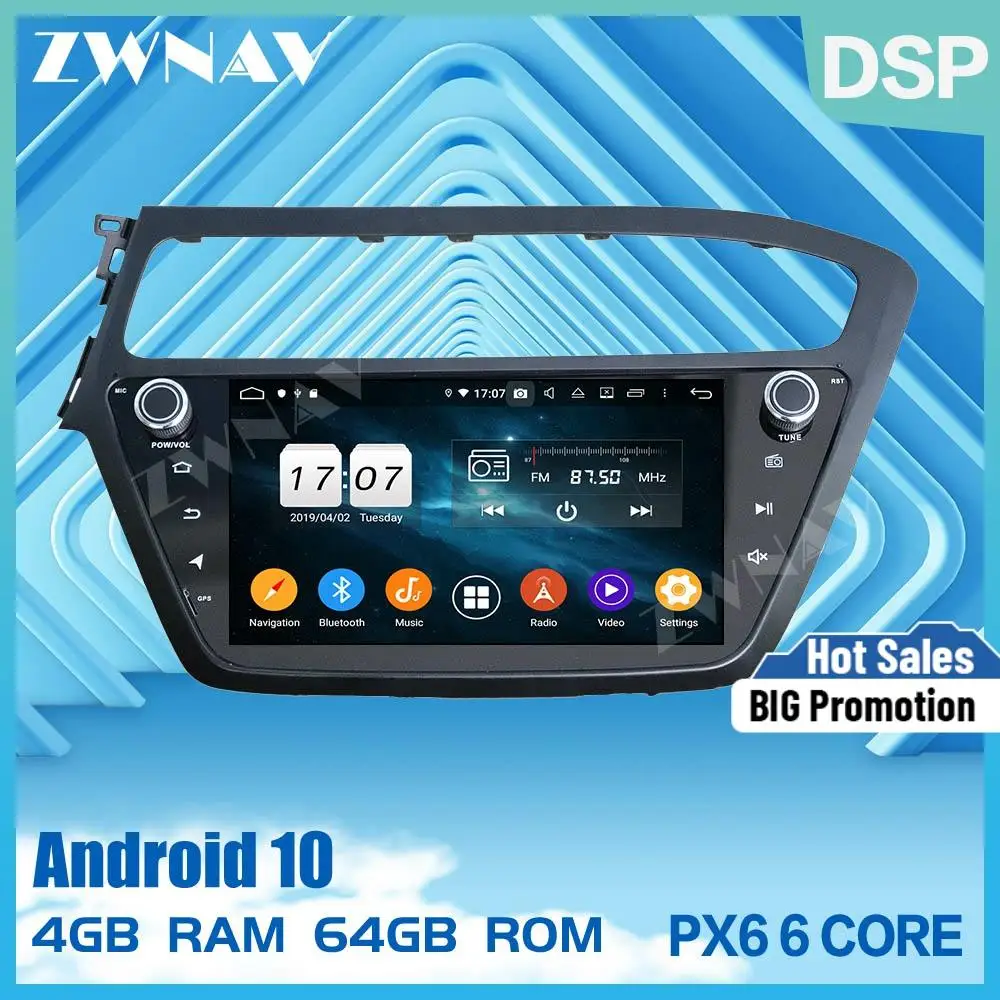 2 din IPS PX6 touch screen Android 10.0 Car Multimedia player For Hyundai I20 2018 BT audio radio stereo WiFi GPS navi head unit
2 din IPS PX6 touch screen Android 10.0 Car Multimedia player For Hyundai I20 2018 BT audio radio stereo WiFi GPS navi head unit