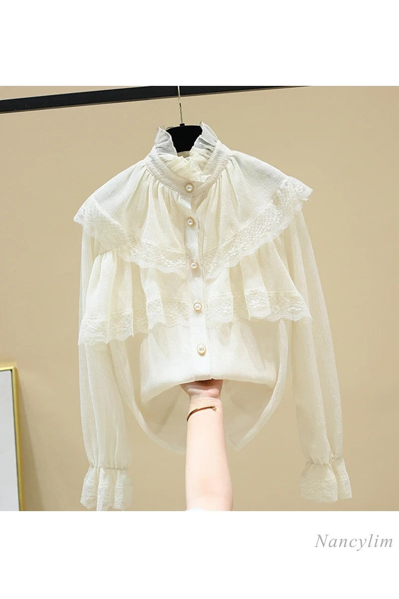 2021 Spring New Female Ruffled Chiffon Shirt Top Women's Fashion Long Sleeve Turtleneck Blouses Blusas Femme
2021 Spring New Female Ruffled Chiffon Shirt Top Women's Fashion Long Sleeve Turtleneck Blouses Blusas Femme