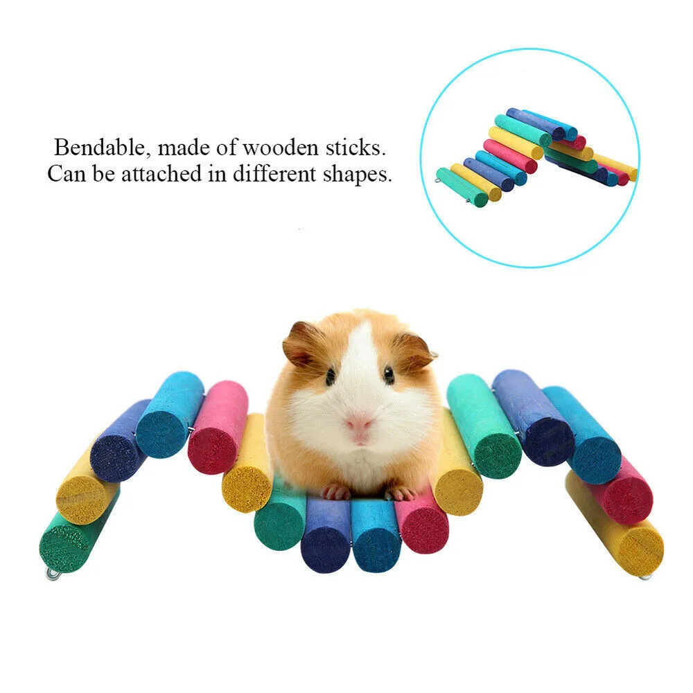 Colorful Wooden Bridge Pet Parrot Hamster Guinea Pig Rat Ladder House Playing Toys Products For Hamsters Bird Toy Arch Bridge
Colorful Wooden Bridge Pet Parrot Hamster Guinea Pig Rat Ladder House Playing Toys Products For Hamsters Bird Toy Arch Bridge