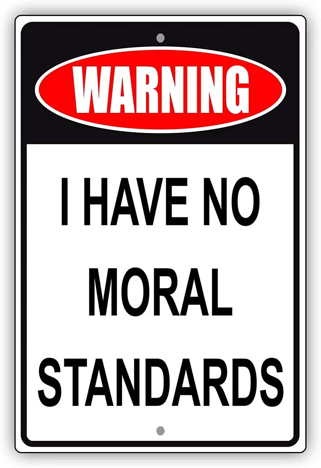Afterprints Warning I Have No Moral Standards Funny Unique Novelty Caution Warning Notice Aluminum Metal Sign 8"x12"
Afterprints Warning I Have No Moral Standards Funny Unique Novelty Caution Warning Notice Aluminum Metal Sign 8"x12"