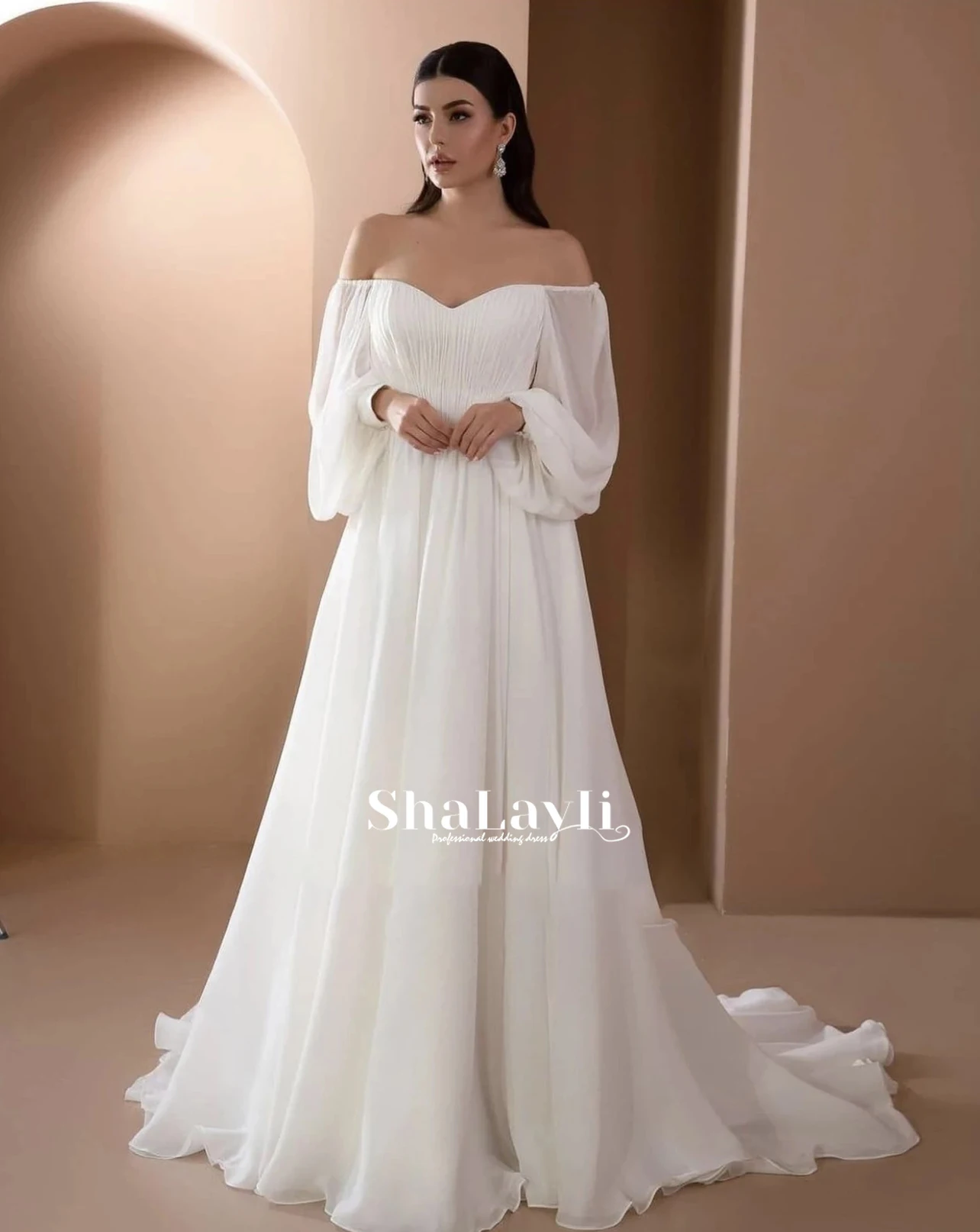 Dignified Wedding Dress Chiffon With Sweetheart Train Full Sleeve Backless Zipper With Tailor-maderobe
Dignified Wedding Dress Chiffon With Sweetheart Train Full Sleeve Backless Zipper With Tailor-maderobe