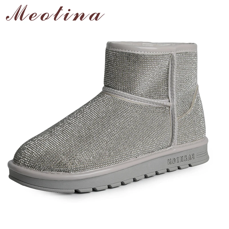 Meotina Women Shoes Genuine Leather Snow Wool Boots Cow Suede Warm Platform Round Toe Flat Ladies Ankle Boots Winter Silver 40
Meotina Women Shoes Genuine Leather Snow Wool Boots Cow Suede Warm Platform Round Toe Flat Ladies Ankle Boots Winter Silver 40