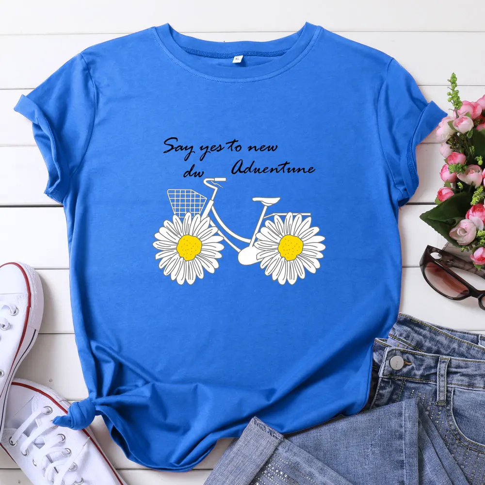 Women Plus Size S-5XL T-shirt Cute Daisy Bike Print TShirt Women 100%Cotton Graphic T Shirts O Neck Short Sleeve Tees Summer Top
Women Plus Size S-5XL T-shirt Cute Daisy Bike Print TShirt Women 100%Cotton Graphic T Shirts O Neck Short Sleeve Tees Summer Top