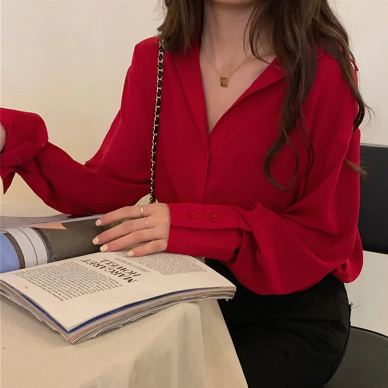 Korean Ins Early Spring New Long-Sleeved Shirt Women's Cute Youth-Looking Western Style White and Red All-Match Loose Shirt
Korean Ins Early Spring New Long-Sleeved Shirt Women's Cute Youth-Looking Western Style White and Red All-Match Loose Shirt