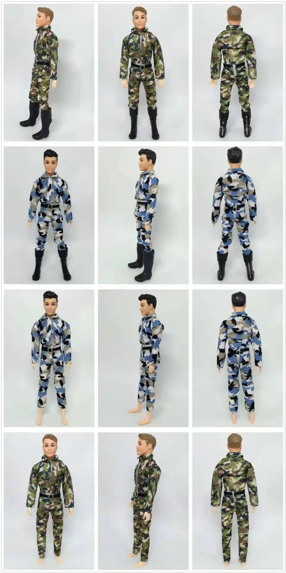 Handmade Men Army Uniform for Ken Boy Doll Clothes Set Tops Trousers Outfits Barbie Boyfriend Male DIY Accessories Toy 1/6 BJD
Handmade Men Army Uniform for Ken Boy Doll Clothes Set Tops Trousers Outfits Barbie Boyfriend Male DIY Accessories Toy 1/6 BJD