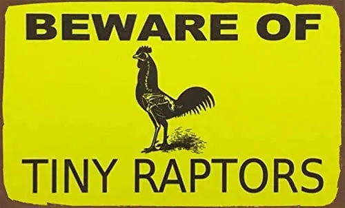 Beware of Tiny Chicken Raptors Sign Rooster Chicken Coop Farm Country Farm Chicken Decoration Metal Sign 8x12 inch Poster SP145
Beware of Tiny Chicken Raptors Sign Rooster Chicken Coop Farm Country Farm Chicken Decoration Metal Sign 8x12 inch Poster SP145