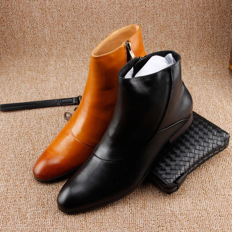 New Winter Genuine Leather Men Boots Vintage Business Zipper Formal Dress Shoes High Quality Ankle Chelsea Boots For Men G78
New Winter Genuine Leather Men Boots Vintage Business Zipper Formal Dress Shoes High Quality Ankle Chelsea Boots For Men G78