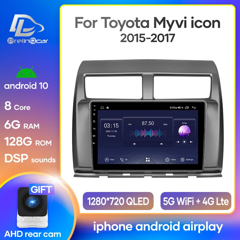 Автомобильный мультимедийный плеер на android 10 0 для Toyota MYVI icon 2012 2019 радио стерео gps