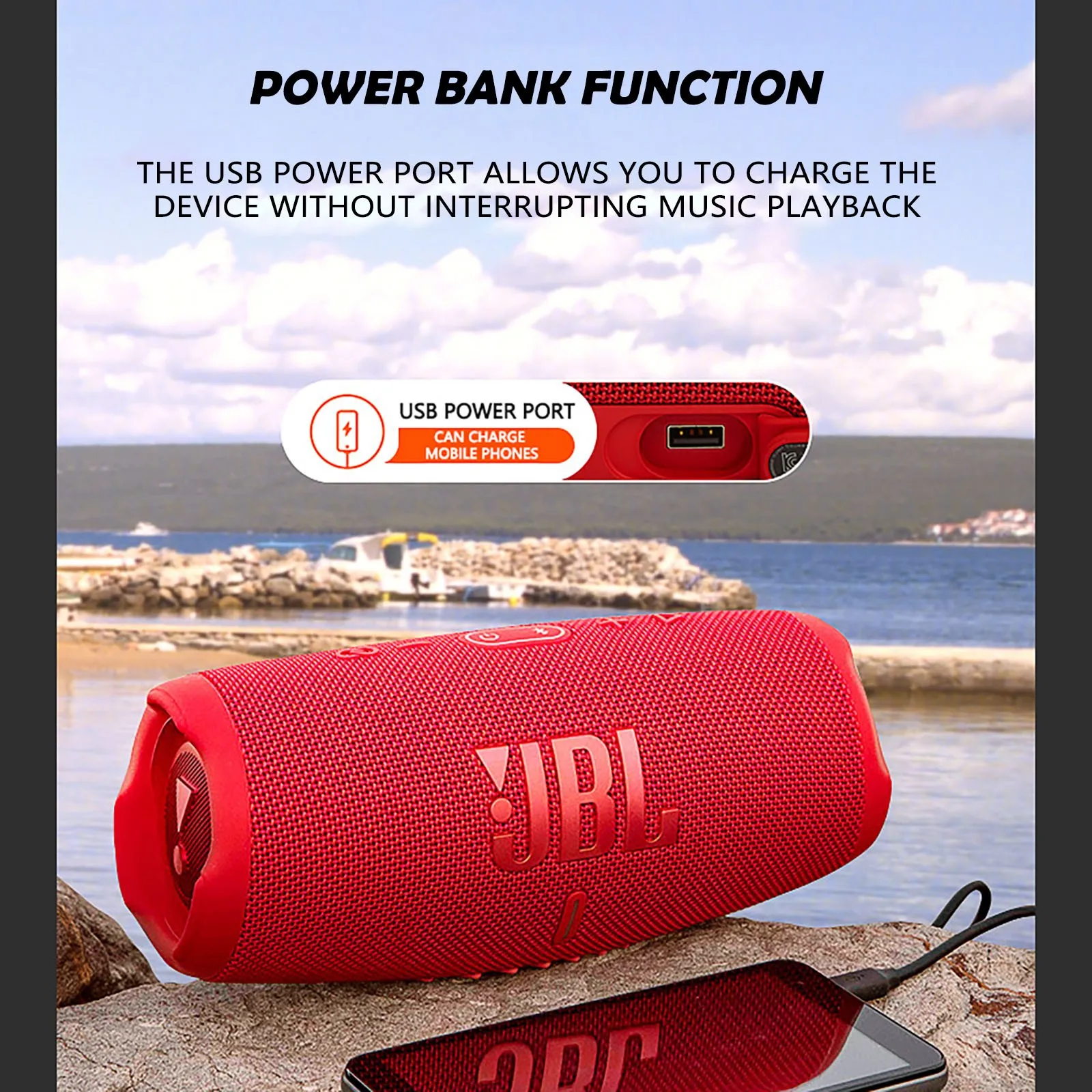 Bluetooth-Колонка JBL Charge5 Беспроводная музыкальная Hi-Fi-колонка глубокий динамик