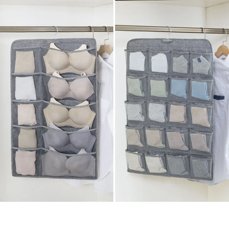 15 Pockets Double Sided Foldable Wardrobe Organizer Wall Door Hanging Organiser Bra Underwear Socks Storage Bags Multi Pockets 
15 Pockets Double Sided Foldable Wardrobe Organizer Wall Door Hanging Organiser Bra Underwear Socks Storage Bags Multi Pockets