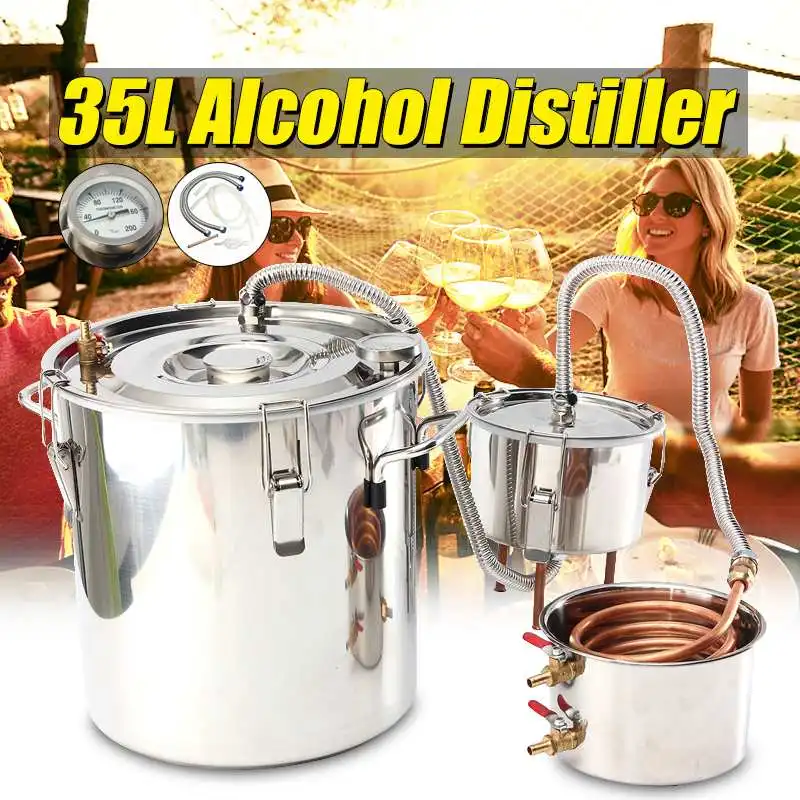 35L/8Gal 2 Keg медный Самогонный спирт виски дистиллятор воды нержавеющая бойлер