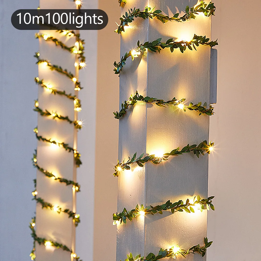 

Сказочные огни 10 м 100 светодиодов 5 м 50 светодиодов, водонепроницаемые уличные гирлянды с кленовыми листьями, рождественские лампы для украш...