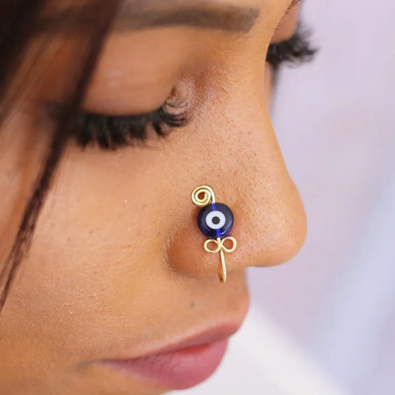 1PCS Evil Eye Stainless Steel Spiral Fake Nose Ring Cuff Non Piercing Nose Ring Clip On Fake Nose Piercing Jewelry Ear Clip
1PCS Evil Eye Stainless Steel Spiral Fake Nose Ring Cuff Non Piercing Nose Ring Clip On Fake Nose Piercing Jewelry Ear Clip