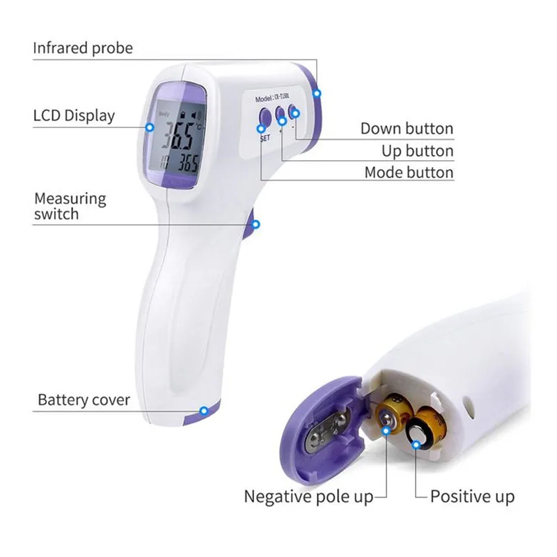 Intelligent Infrared Thermometer Medical Digital Forehead Laser Thermometer Non-Contact CK-1503
Intelligent Infrared Thermometer Medical Digital Forehead Laser Thermometer Non-Contact CK-1503