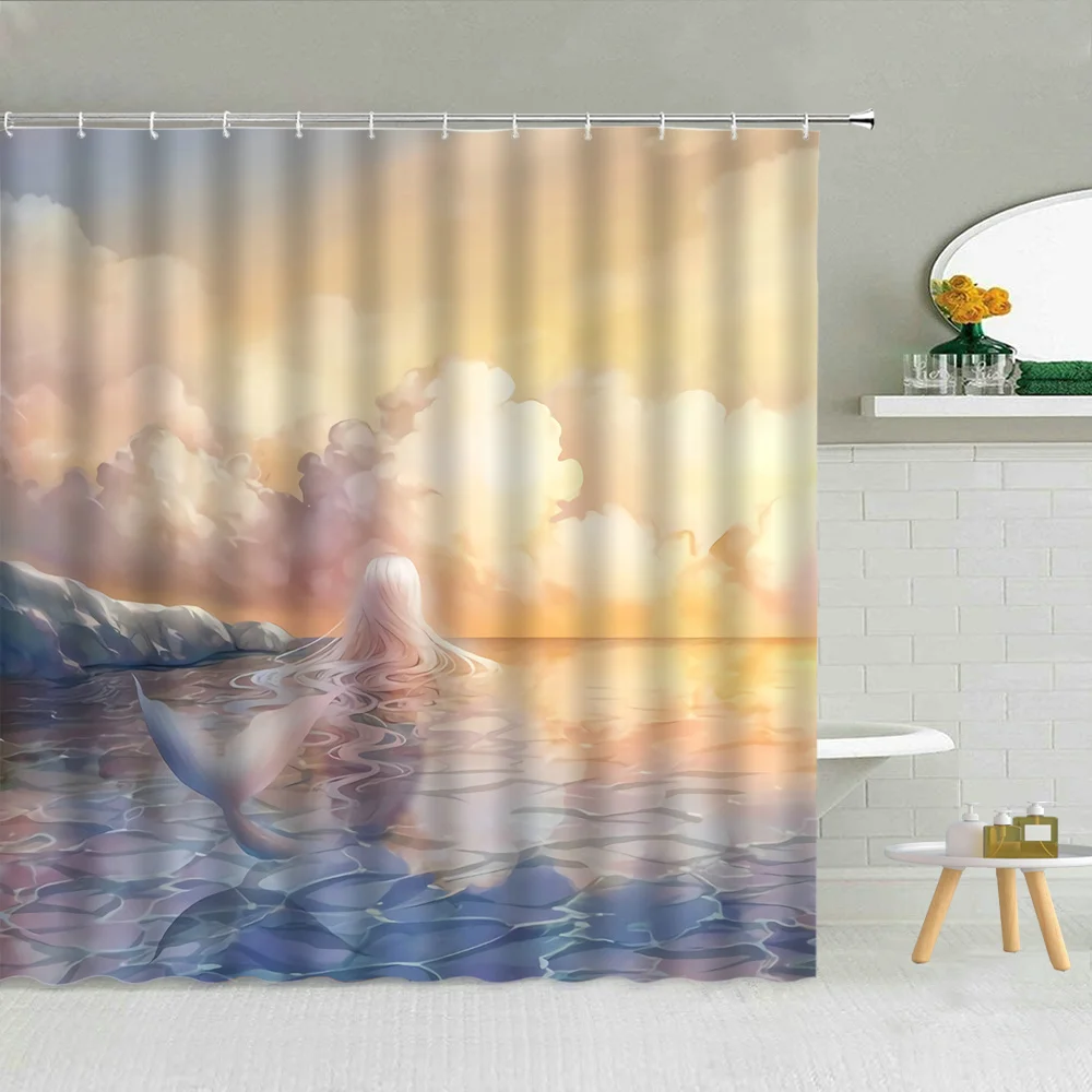 Sea Scenery Oil Painting Shower Curtain Canoe Beach Ocean Landscape Bathroom Decor Coconut Tree Mermaid Waterproof Curtains Set
Sea Scenery Oil Painting Shower Curtain Canoe Beach Ocean Landscape Bathroom Decor Coconut Tree Mermaid Waterproof Curtains Set