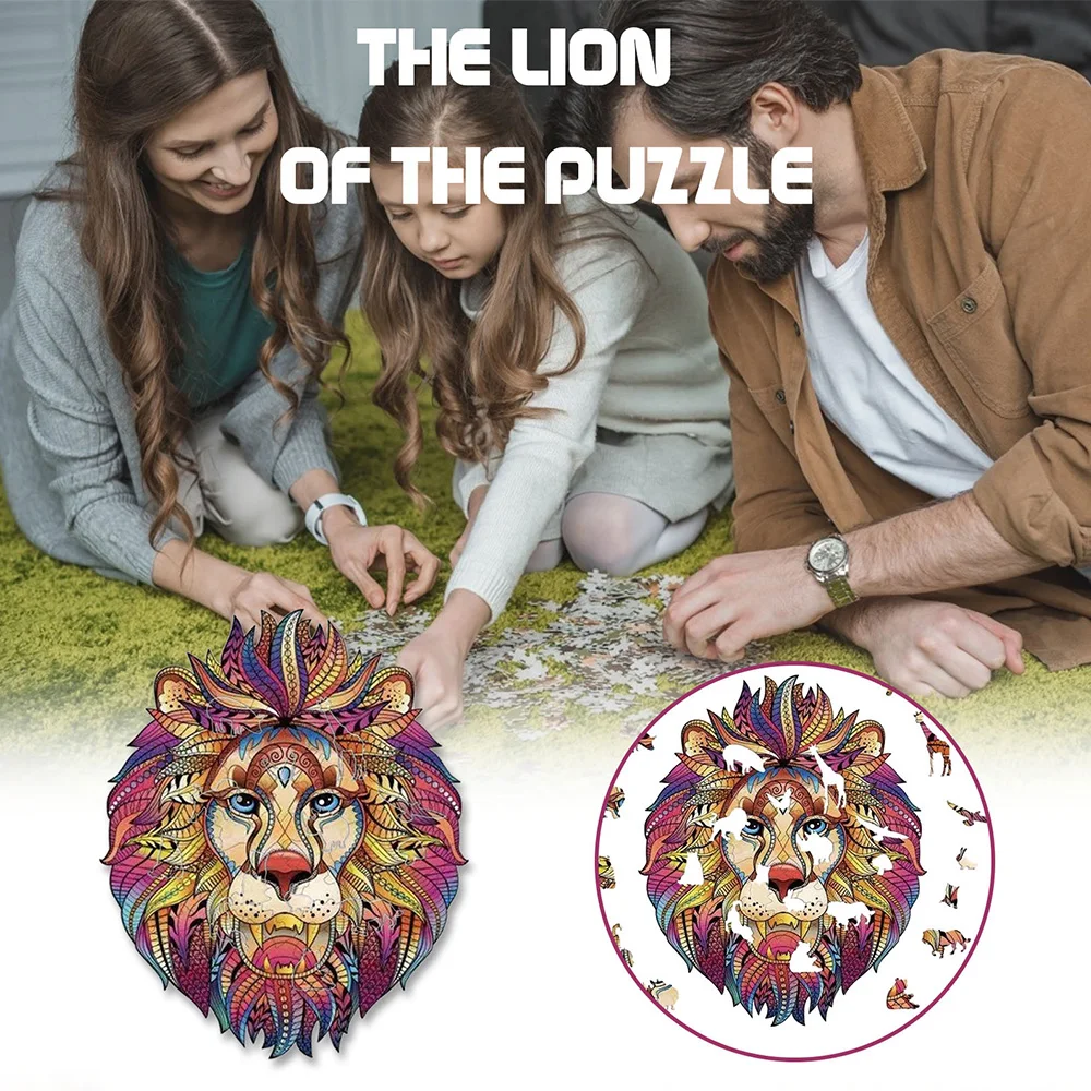 Lion Wooden Puzzle For Adults Children DIY Mysterious lion Puzzles Each Piece Animal Shaped Christmas Gift Wooden Jigsaw Puzzle 
Lion Wooden Puzzle For Adults Children DIY Mysterious lion Puzzles Each Piece Animal Shaped Christmas Gift Wooden Jigsaw Puzzle
