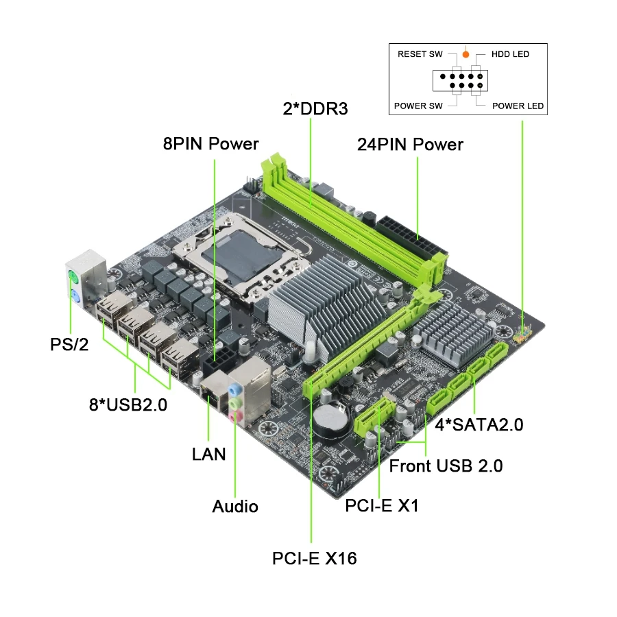 X58 LGA1356 Motherboard DDR3 1333 1600MHz 4XSATA2.0 8XUSB2.0 ATX Mainboard Support 32GB Ram Dual Channel for Xeon 1356
X58 LGA1356 Motherboard DDR3 1333 1600MHz 4XSATA2.0 8XUSB2.0 ATX Mainboard Support 32GB Ram Dual Channel for Xeon 1356
