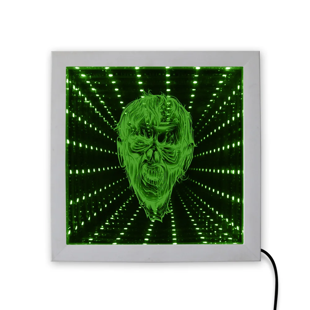 Horrific Zombie Head Lighting Wall Art Infinity Mirror Dead Man Endless Space Tunnel Vision Wood Frame Deco Light Halloween Gift
Horrific Zombie Head Lighting Wall Art Infinity Mirror Dead Man Endless Space Tunnel Vision Wood Frame Deco Light Halloween Gift