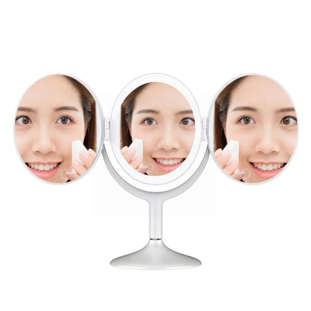 3-sided Oval Folding Makeup Luminous Mirror LED Makeup Makeup Makeup Mirror Desktop Folding Oval Mirror Tool H2U3
3-sided Oval Folding Makeup Luminous Mirror LED Makeup Makeup Makeup Mirror Desktop Folding Oval Mirror Tool H2U3