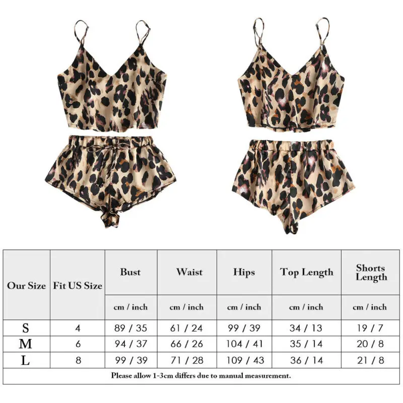Women hot shorts Set Clothes Plus Size XL Sexy Leopard printed Two Piece Set 2020 Sleeveless Sling Top And Shorts Pajama Set
Women hot shorts Set Clothes Plus Size XL Sexy Leopard printed Two Piece Set 2020 Sleeveless Sling Top And Shorts Pajama Set