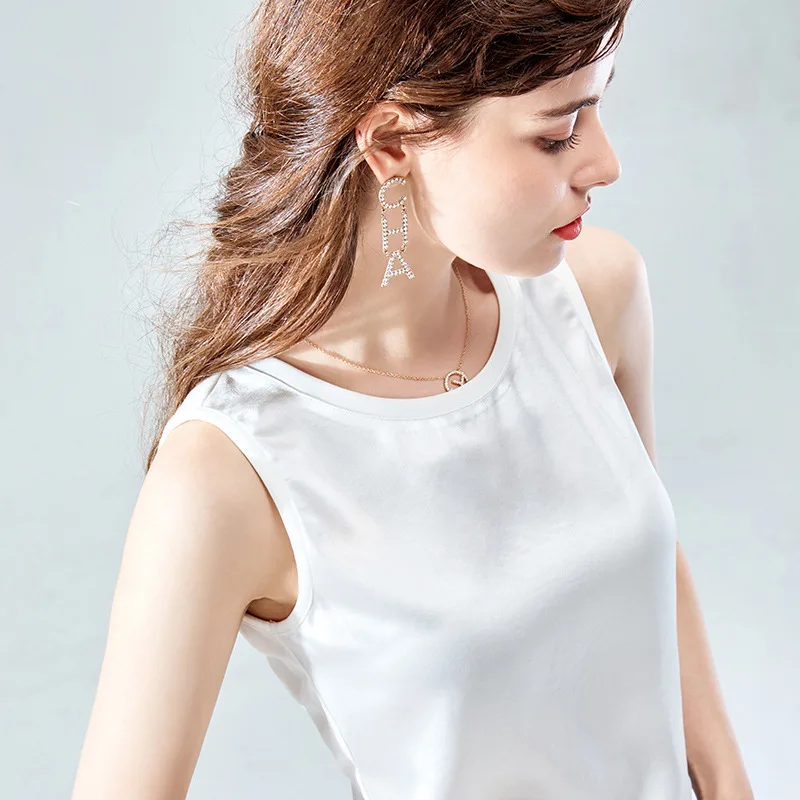Acetate Satin Vest for women's summer wear stitching high count cotton T-shirt solid color T-shirt silk sleeve less top
Acetate Satin Vest for women's summer wear stitching high count cotton T-shirt solid color T-shirt silk sleeve less top