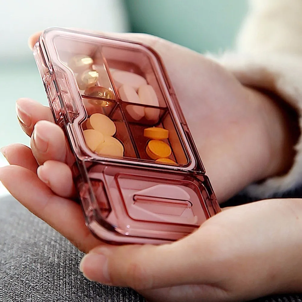 1 Pcs Medicine Cutter Four Grid Pill Slice Storage Box Plastic Small Medicine Box Transparent Convenient Medicine Storage Box
1 Pcs Medicine Cutter Four Grid Pill Slice Storage Box Plastic Small Medicine Box Transparent Convenient Medicine Storage Box