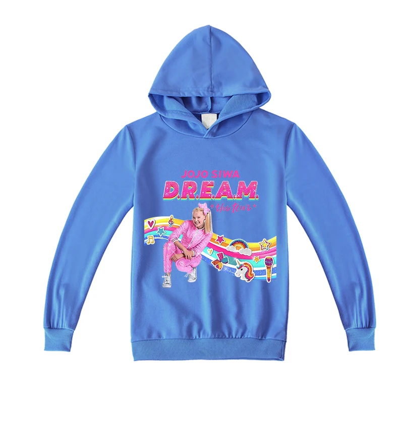 JOJO Siwa/Новинка Толстовки с капюшоном героями мультфильмов для девочек Сезон