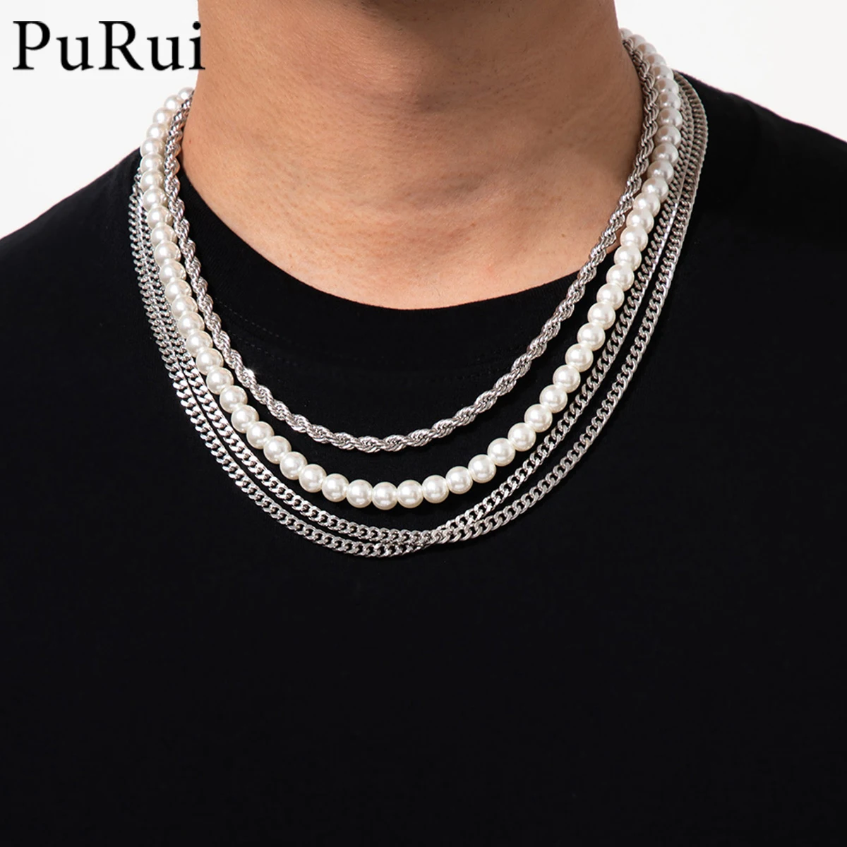 4Pcs/Set Punk Layered Thick Chains Neckalces Twisted Chain Silver Color Choker Necklace 2021Trendy Simulated Pearl Beads Chocker
4Pcs/Set Punk Layered Thick Chains Neckalces Twisted Chain Silver Color Choker Necklace 2021Trendy Simulated Pearl Beads Chocker