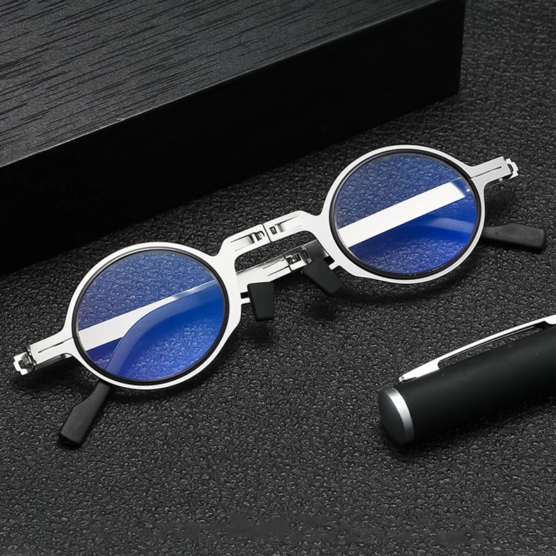 Foldable Reading Glasses Blocking Anti Blue Light Glasses Reader Round Glasses Metal Eyeglasses for Men Women
Foldable Reading Glasses Blocking Anti Blue Light Glasses Reader Round Glasses Metal Eyeglasses for Men Women