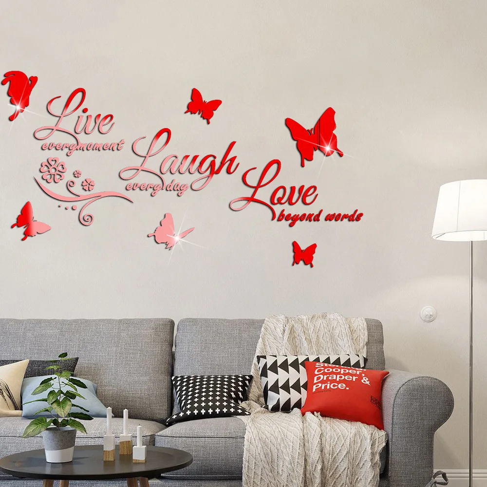 Modern Live Laugh Love Quotes Wall Stickers Creative Butterflies Decals Aesthetic Living Room Bedroom Self Adhesive Wallpaper
Modern Live Laugh Love Quotes Wall Stickers Creative Butterflies Decals Aesthetic Living Room Bedroom Self Adhesive Wallpaper