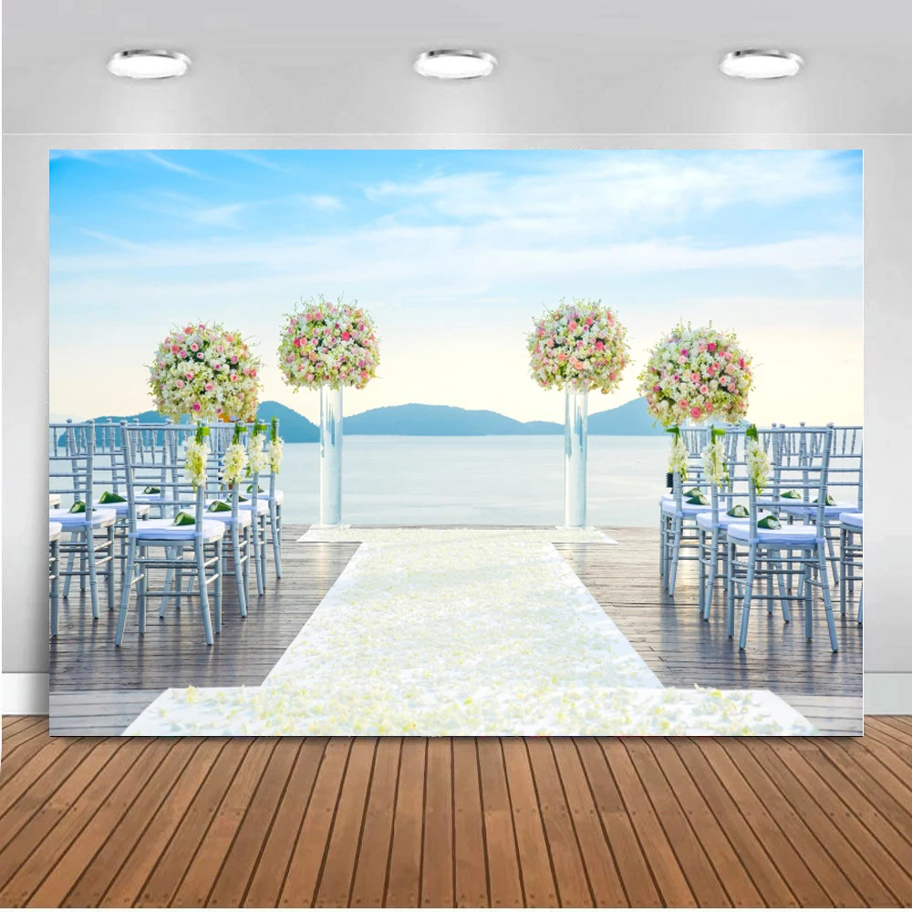Floral Stage Road Way Seaside Wedding Photography Backdrop Blue Sky White Cloud Marriage Celebration Outdoor Photo Backgrounds
Floral Stage Road Way Seaside Wedding Photography Backdrop Blue Sky White Cloud Marriage Celebration Outdoor Photo Backgrounds