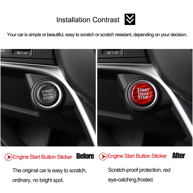 QHCP Carbon Fiber Engine One Start Stop Push Button Adhesive Sticker Cap Covers Switch Decoration For Alfa Romeo Giulia Stelvio
QHCP Carbon Fiber Engine One Start Stop Push Button Adhesive Sticker Cap Covers Switch Decoration For Alfa Romeo Giulia Stelvio
